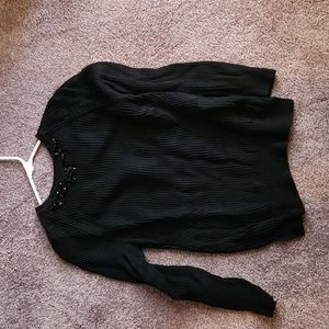 Ann taylor black sweater with beading